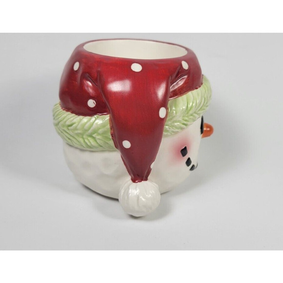 Yankee Candle Christmas Snowman Tea Light Candle Holder Ceramic Holiday Decor - Picture 2 of 6